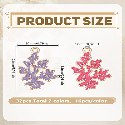 32Pcs 2 Colors Alloy Enamel Pendants ENAM-LP0001-92-1