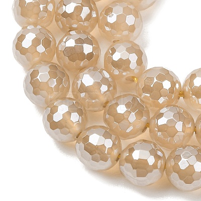 Electroplated Natural Agate Beads Strands G-B191-A07-8mm-07-1