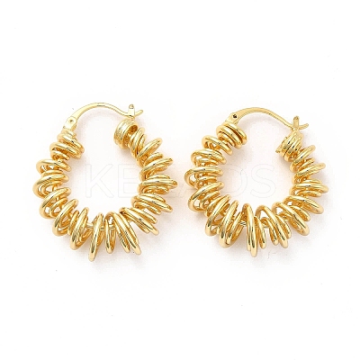 Spring Ring Brass Hoop Earrings for Women EJEW-M026-04G-1