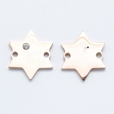 316L Surgical Stainless Steel Micro Pave Cubic Zirconia Links connectors STAS-K178-19RG-1