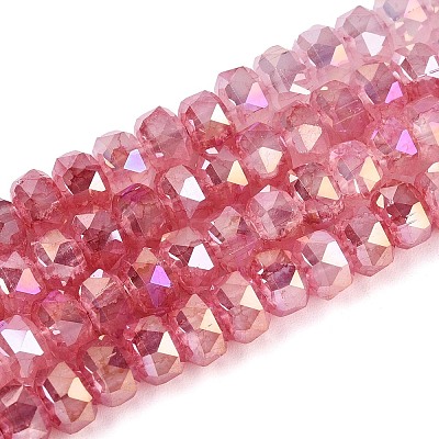 Anti-Tarnish Electroplate Glass Imitation Jade Beads Strands EGLA-T029-6mm-13F-1