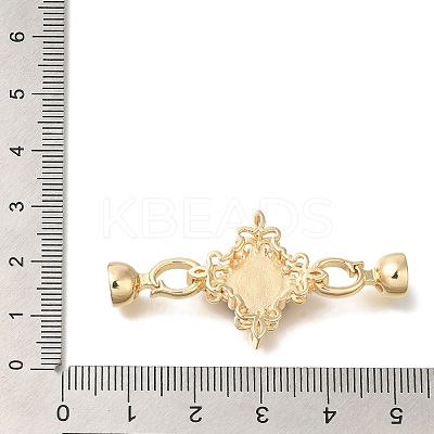 Brass & Abalone & Shell Fold Over Clasps KK-K389-131G-1