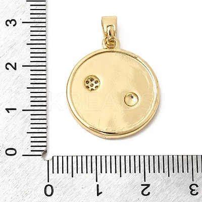 Brass Clear Cubic Zirconia Pendants KK-G554-10B-G-1