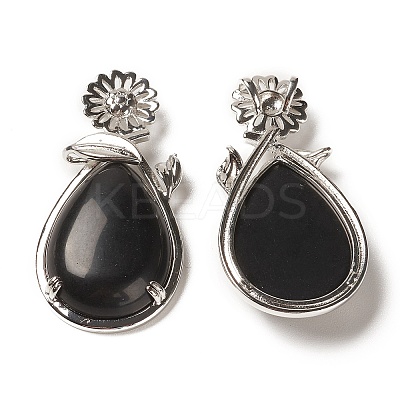 Natural Obsidian Pendants G-A031-02P-03-1