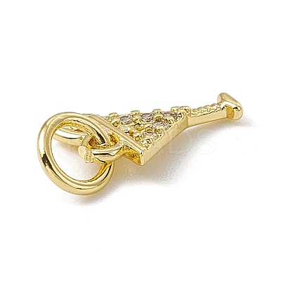 Brass Micro Pave Cubic Zirconia Charms X-ZIRC-F132-15G-1