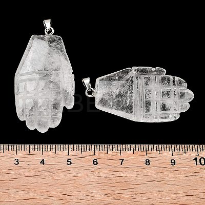 Natural Quartz Crystal Carved Pendants G-K369-01P-12-1