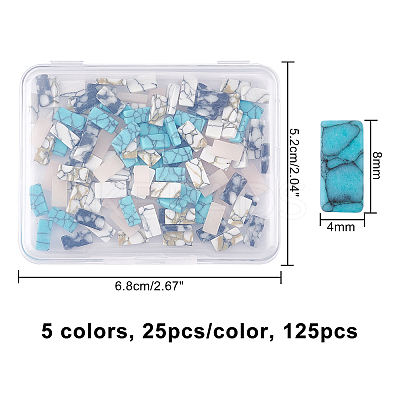 5 Colors Synthetic Turquoise Cabochons MRMJ-OC0002-13-1