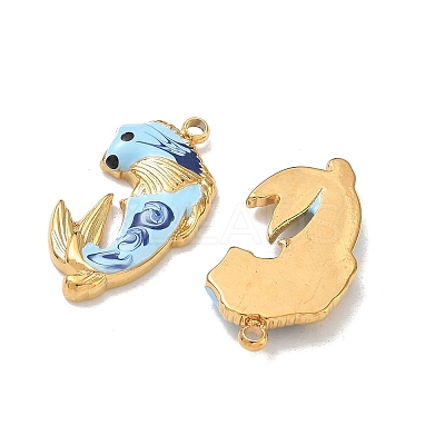 304 Stainless Steel Enamel Pendants STAS-K295-58B-G-1