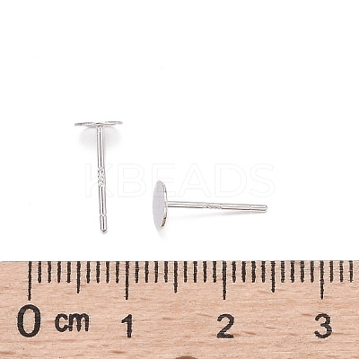 925 Sterling Silver Flat Pad  Stud Earring Findings STER-K167-045D-S-1