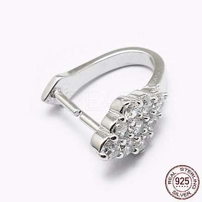 Anti-Tarnish Rhodium Plated 925 Sterling Silver Micro Pave Cubic Zirconia Pendant Bails X-STER-P034-67P-1