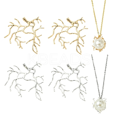 4Pcs 2 Colors Brass Pendants KK-YW0002-83-1