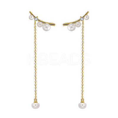 925 Sterling Silver Clip-on Earring EJEW-P231-29G-1