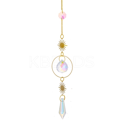 Glass Pendant Decorations HJEW-PW0002-02C-1