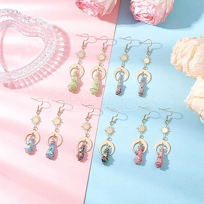 Natural Quartz Crystal Dangle Earrings EJEW-JE06409-1