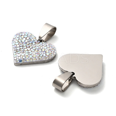 201 Stainless Steel Clay Pendants STAS-R166-02B-P-1