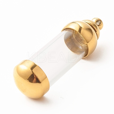 304 Stainless Steel Glass Bottle Pendants STAS-O160-03G-1