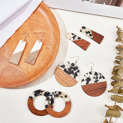 DIY Wooden Dangle Earring Making Kits DIY-OC0006-44-1