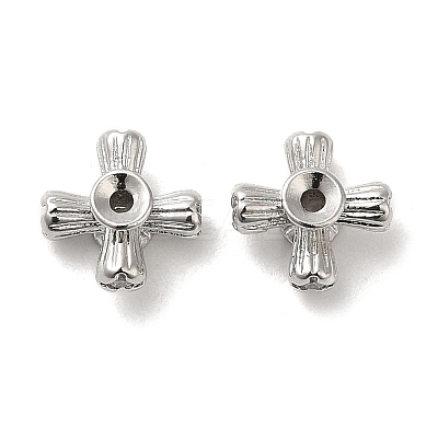 Rack Plating Brass Micro Pave Cubic Zirconia Beads KK-F863-11P-1