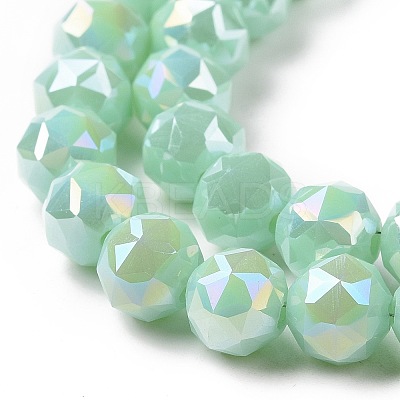 Electroplate Opaque Glass Beads Strands EGLA-H101-01-1