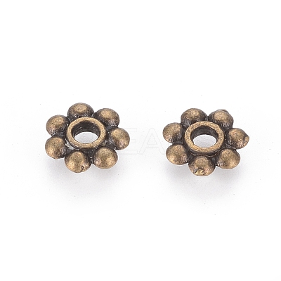 Tibetan Style Daisy Spacer Beads TIBEB-S039-048AB-NR-1