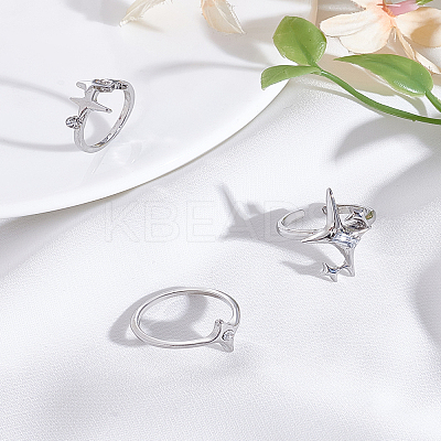 Zinc Alloy Finger Rings Set RJEW-LP0002-24B-1