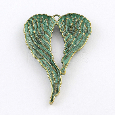 Wing Zinc Alloy Big Pendants PALLOY-R065-064-FF-1