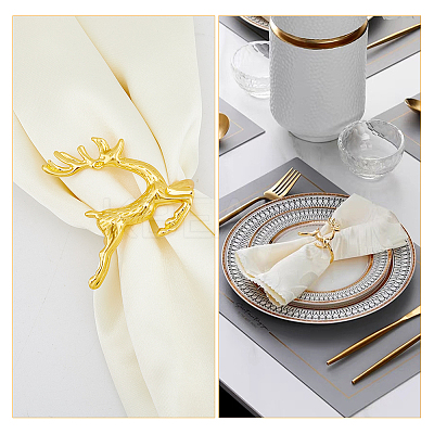 12pcs 2 Colors Alloy & Iron Napkin Rings AJEW-HY0001-11-1