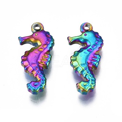Rainbow Color 304 Stainless Steel Pendant Rhinestone Settings STAS-S119-075-1