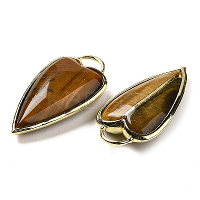 Natural Tiger Eye Pendants G-K347-01G-08-1