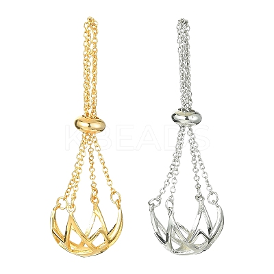 2Pcs 2 Colors Brass Pearl Cage Pendant Mounting KK-CJ0002-15-1
