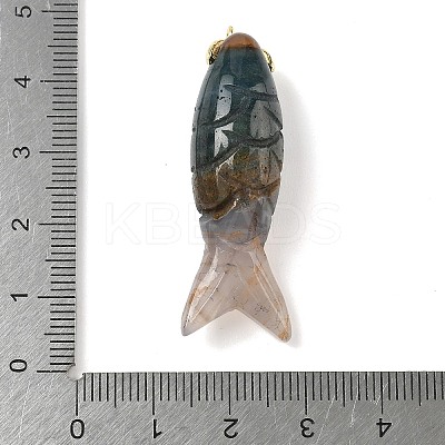 Natural Indian Agate Carved Pendants G-P599-08G-07-1