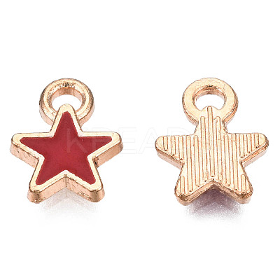 Alloy Enamel Star Charms ENAM-N054-69C-NR-1