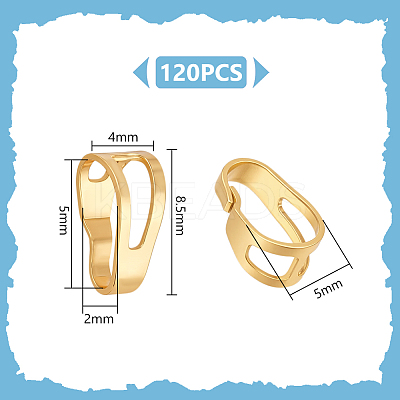 120Pcs Brass Snap on Bails KK-UN0005-58G-1