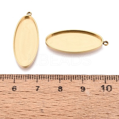 304 Stainless Steel Pendant Cabochon Component STAS-Q113-25C-G-1