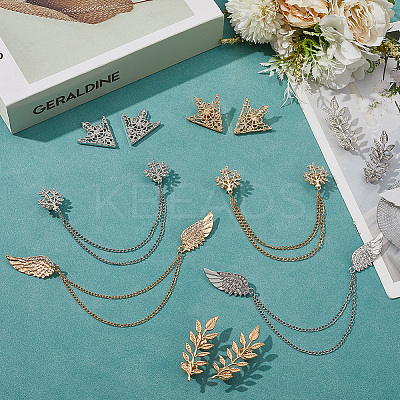 Alloy Rhinestone Hanging Chain Brooches &  Tie Collar Pis JEWB-CY0001-02-1