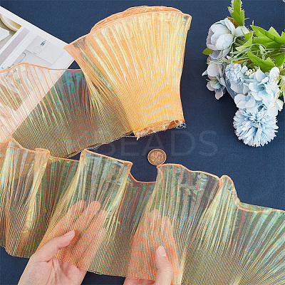 10 Yards Mermaid Color Polyester Pleated Lace Trim Ribbon DIY-WH0419-44B-1
