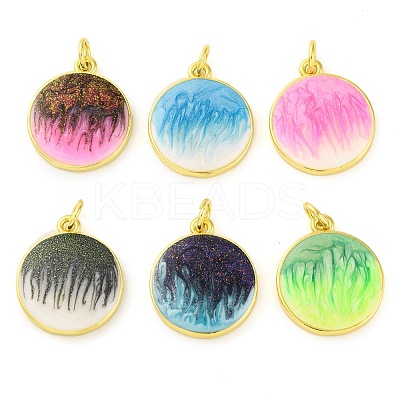 Brass Enamel Pendants KK-S401-07G-1