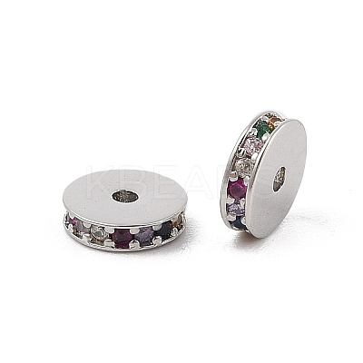 Rack Plating Brass Micro Pave Cubic Zirconia Beads KK-F879-16P-1