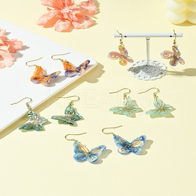 304 Stainless Steel Butterfly Dangle Earrings EJEW-FS00034-1