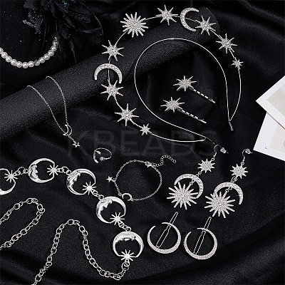 8 Styles Alloy Jewelry Sets SJEW-OC0001-02P-1