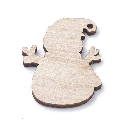 Undyed Wooden Pendants X-WOOD-S040-16-1