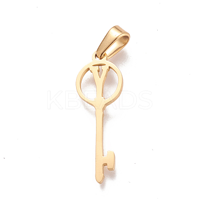 304 Stainless Steel Initial Pendants LS-STAS-D019-09Y-G-1