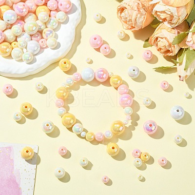 250G UV Plating Rainbow Iridescent Opaque Acrylic Beads PACR-CJ0001-38C-1