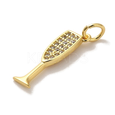 Brass Micro Pave Cubic Pendants KK-U027-07G-02-1
