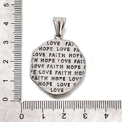 304 Stainless Steel Pendants STAS-R163-03ASG-1