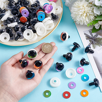 48Pcs 6 Colors Resin Safety Craft Eye DIY-PH0030-99B-1