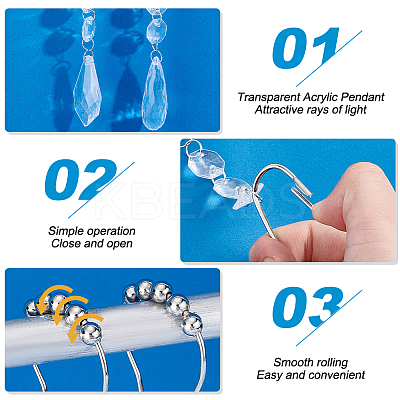 Iron Shower Bathroom Curtain Rings HJEW-AB00311-1