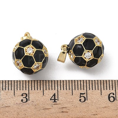 Sports Brass Micro Pave Clear Cubic Zirconia Pendants KK-F924-05G-1