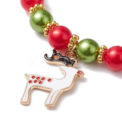 ABS Plastic Imitation Pearl  Stretch Bracelets BJEW-JB10941-1