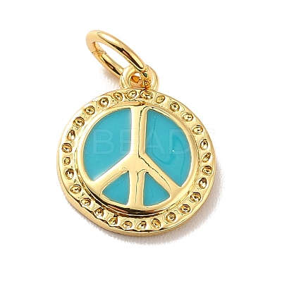 Rack Plating Brass Enamel Pendants KK-M230-17G-1
